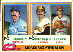1981 Topps Baseball Cards      008      Dan Quisenberry/Rollie Fingers/Tom Hume LL